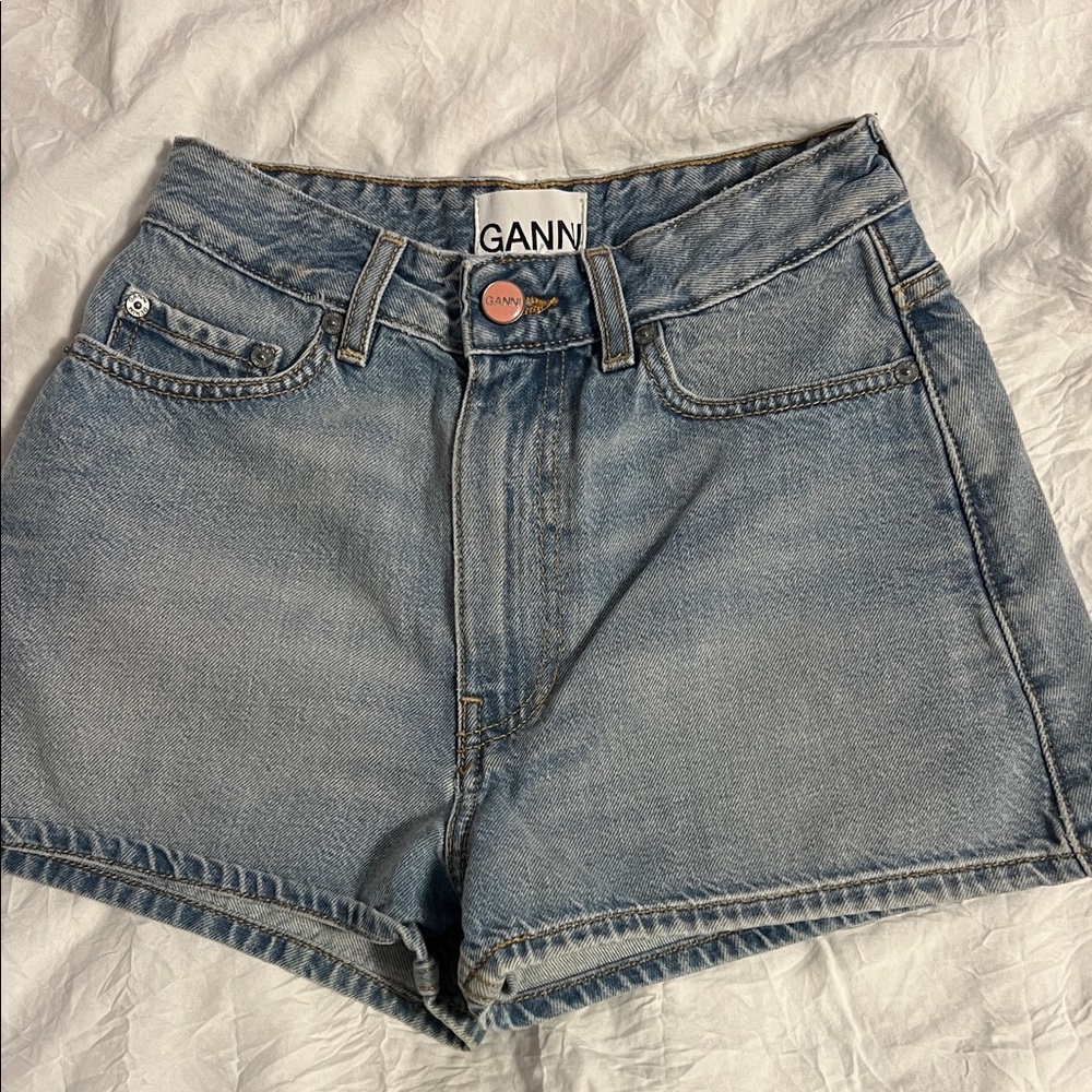 Ganni Light Blue Jean Shorts 24